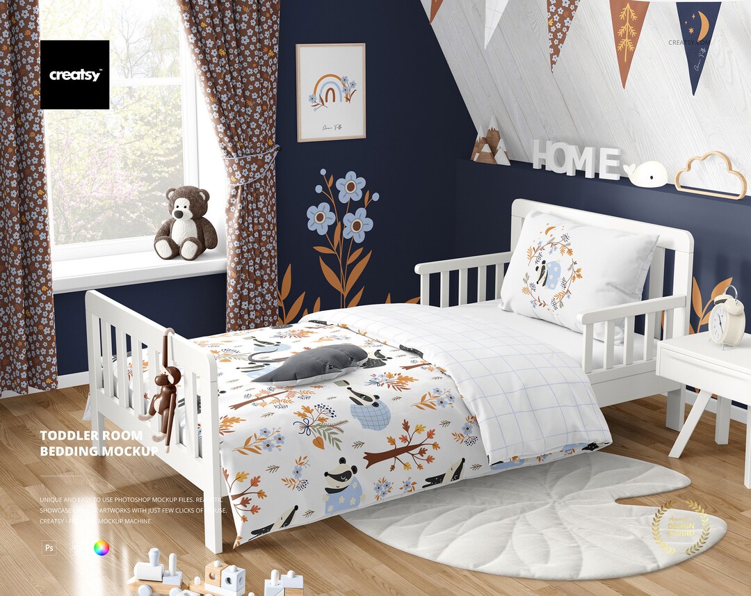 Toddler Room Bedding Mockup Etsy