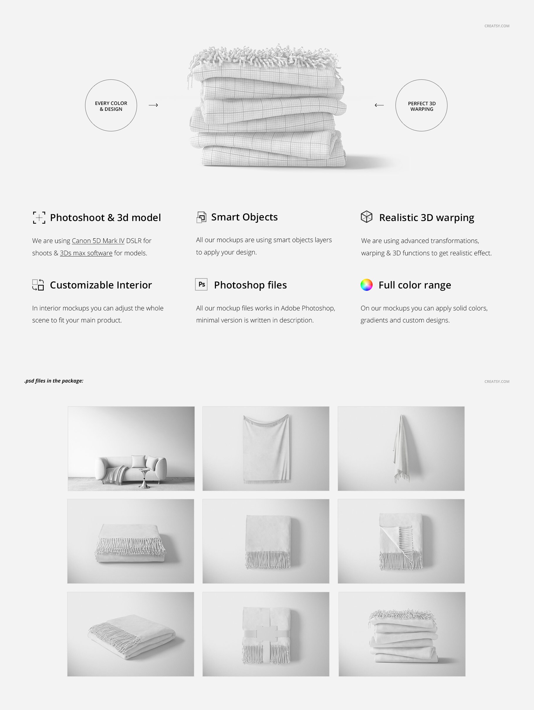 Tassel Fringe Blanket Mockup Set Etsy