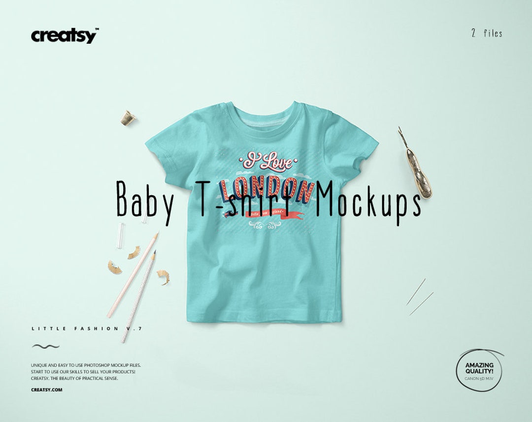 Baby T-shirt Mockup Set: Photoshop Template (PSD)