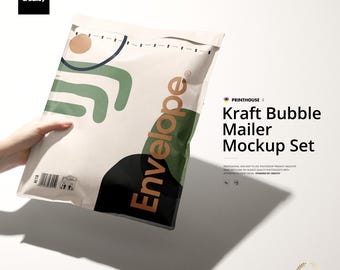 Kraft Bubble Mailer Mockup Set