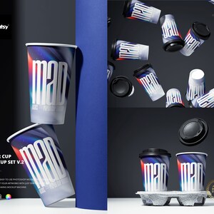 Conjunto de mockups de copos de papel v.2