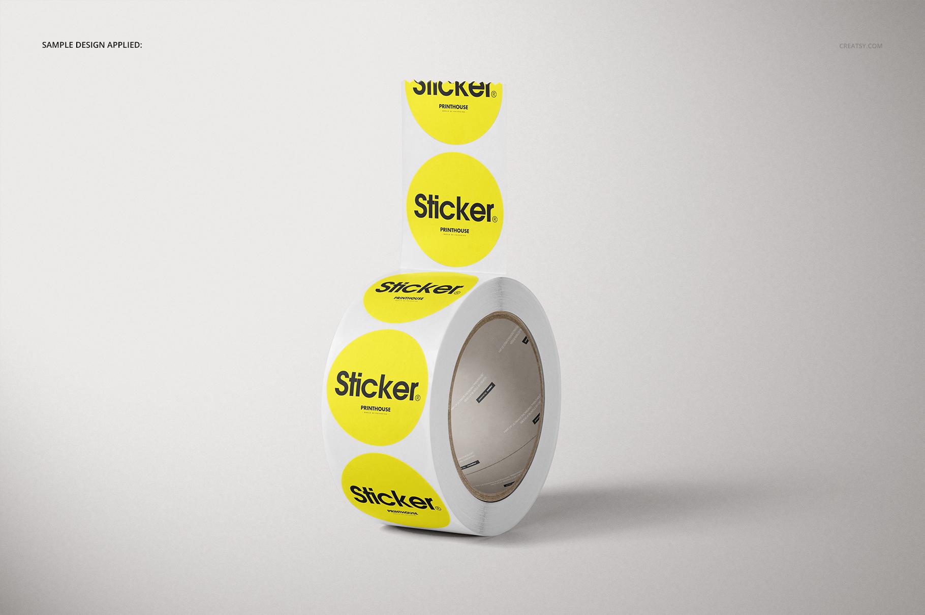Sticker Rolls Square Rounded Round Roll Stickers Mockup Set - Etsy