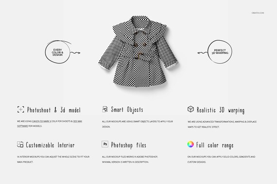 Baby Coat 2 Mockup Set Girls Coat Template Etsy