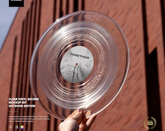 Clear Vinyl Record Mockup Set - Outdoor Edition