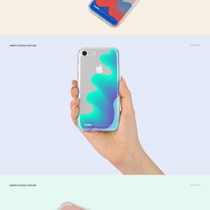 iPhone 7 Clear Case Mockup Set, Clear iPhone Case in hand, Transparent Mockup Bundle, Many Views, iPhone 7 Silicone Case Mockup, Template image 6