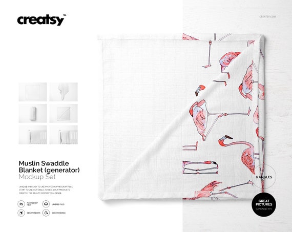 Download Muslin Swaddle Blanket Mockup Set Etsy