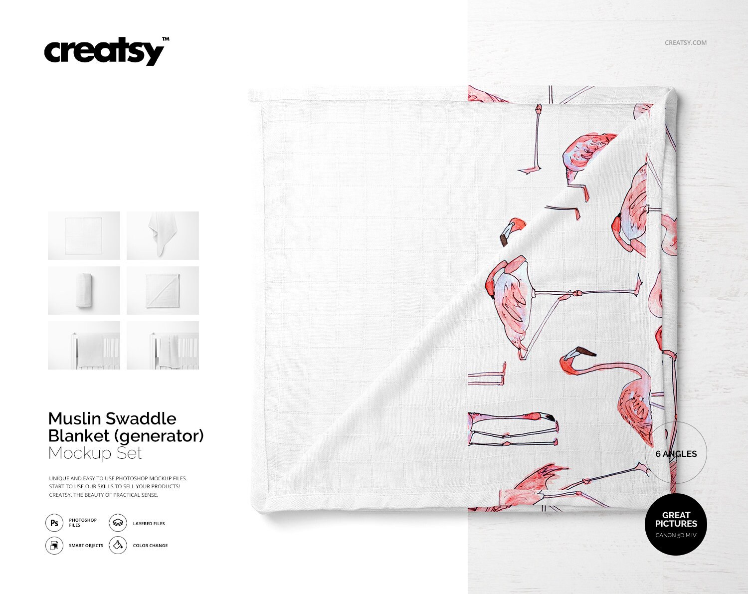 Download Muslin Swaddle Blanket Mockup Set Etsy