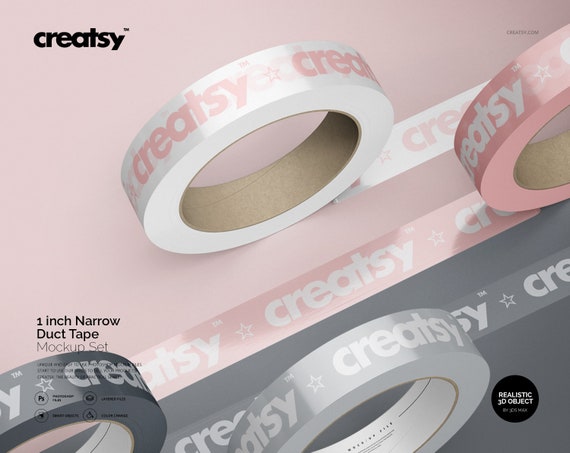Download One Inch Narrow Duct Tape Mockup Set Tape Template Etsy PSD Mockup Templates