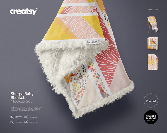 Sherpa Baby Blanket Mockup Set Blanket Tempalte Personalized Etsy