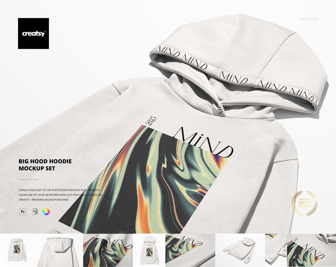 Oversized Hoodie With Large Hood Mockup Set - Etsy
