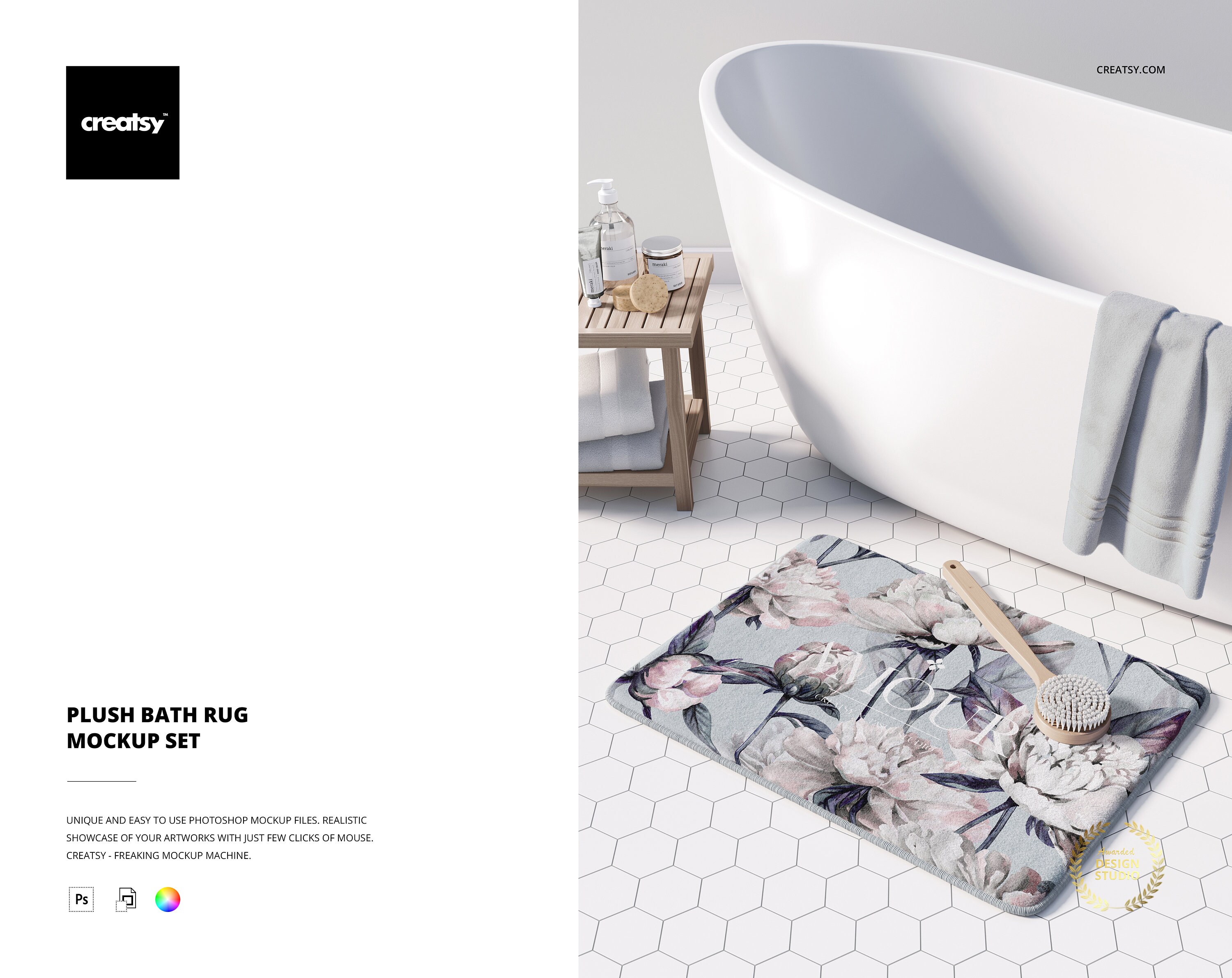 Plush Bath Rug Mockup Set - Etsy