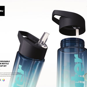 24 oz Reusable Water Bottle Mockup Set