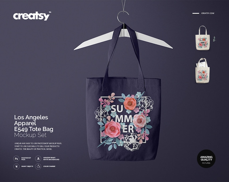 Download Los Angeles Apparel E549 Tote Bag Mockup Set Bag Tempalte ...