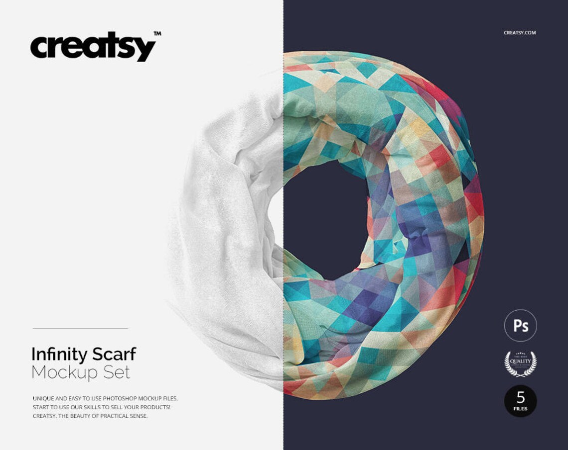 Infinity Scarf Mockup Oblong Scaf Chiffon Fabric Neck Etsy