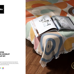 Polyester Woven Coverlet Mockup Set