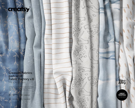 Download Creased Fabrics Mockup Part 12 Of Fabric Factory V 6 Etsy