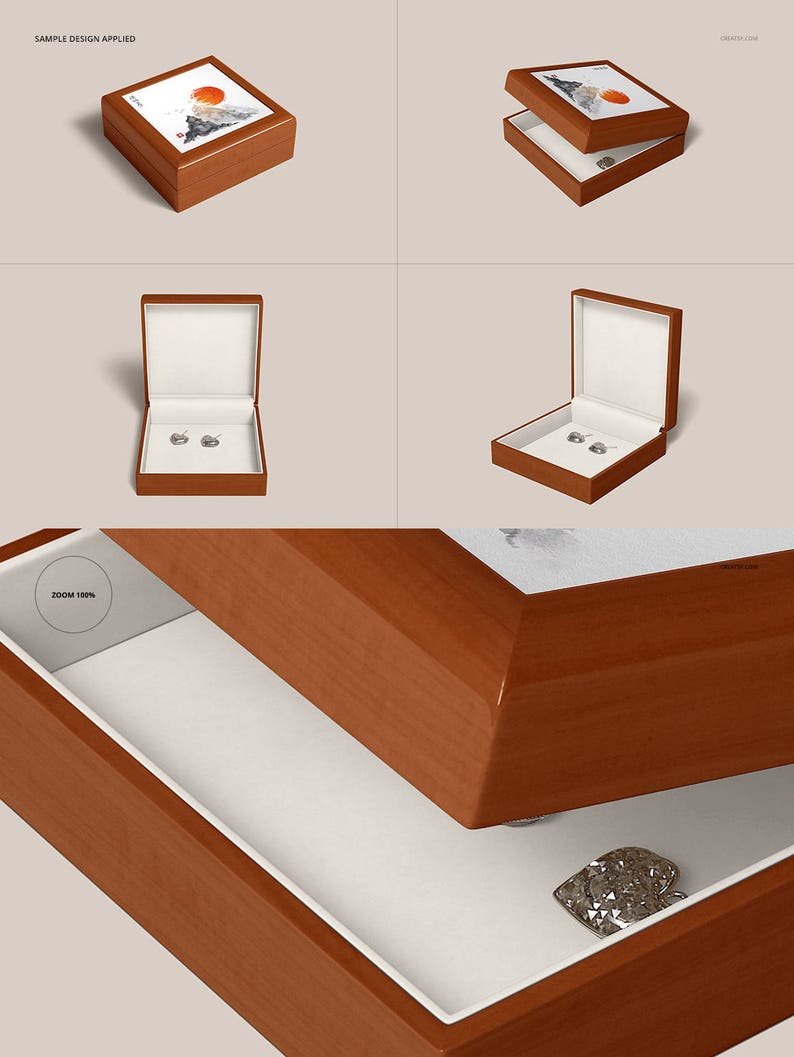 Download Sublimation Ceramic Tiled Wood Jewelry Box Many Sizes ...
