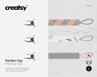 Pacifier Clip Mockup Set: Customizable PSD Files