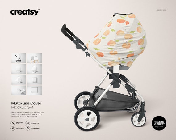 Download Multi Use Cover Mockup Set Baby Cover Carseat Nursing Cover Etsy