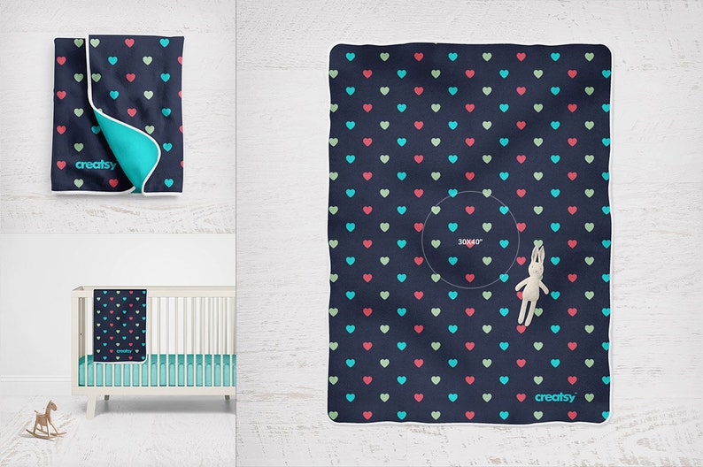 Download Baby Fleece Blanket Mockup Set Crib Decor Throw blanket | Etsy