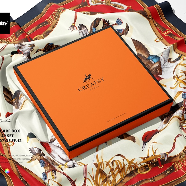 Silk Scarf Box Mockup Set (07/FFv.12)