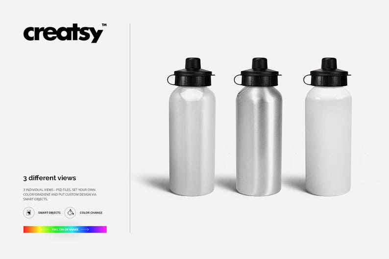 Download Aluminium Water Bottle 2 Mockup Set 2 Sport Bottles Mockup | Etsy