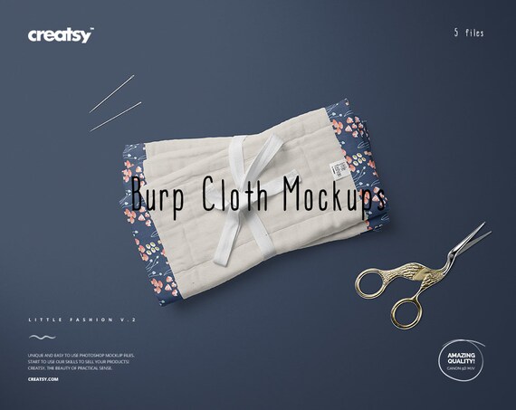 Burp Cloth Mockup Set Little Fashion Series Vol 2 Cloth Etsy