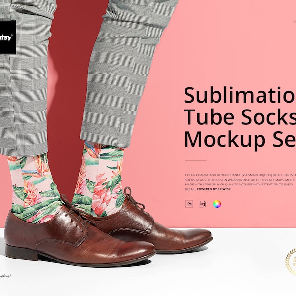 Ensemble de maquette de chaussettes en tube de sublimation