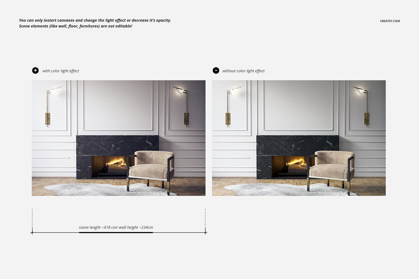 Fireplace Canvas Print Many Sizes Mockup Set Canvas Template - Etsy