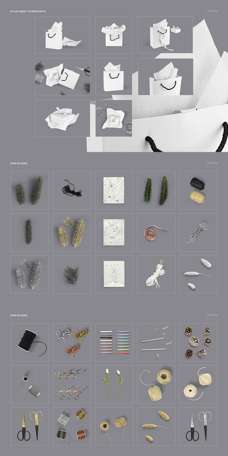 Jewelry Wrapping Tissue Paper Mockup Set Giftwrap Gift Bag Etsy