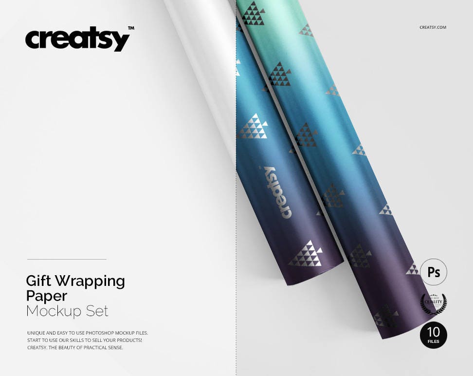 Download Gift Wrapping Paper Mockup Set Wrapping Papaer Roll Etsy