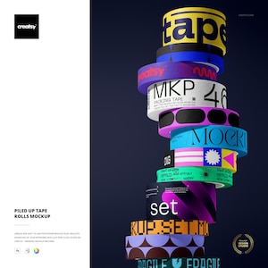 Piled Up Packaging Tape Rolls Mockup
