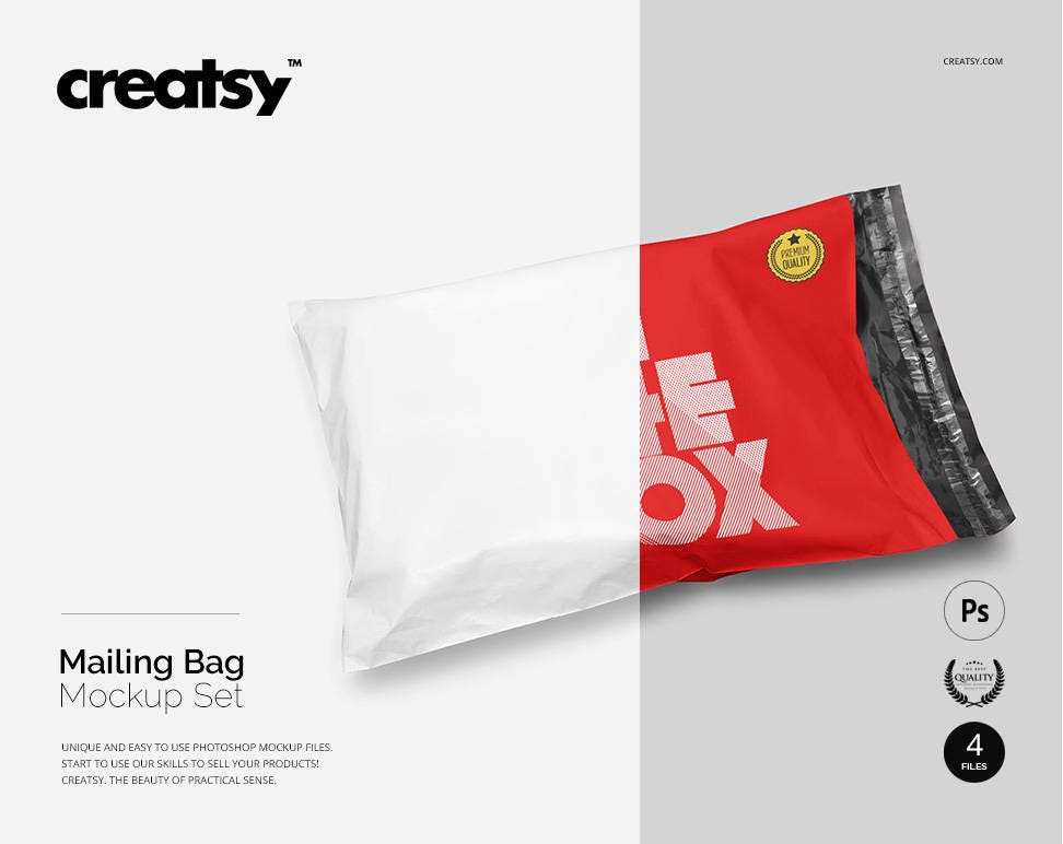 Download Mailing Bag Mockup Set Giftbag Mailerbag Custom Tempalte ...