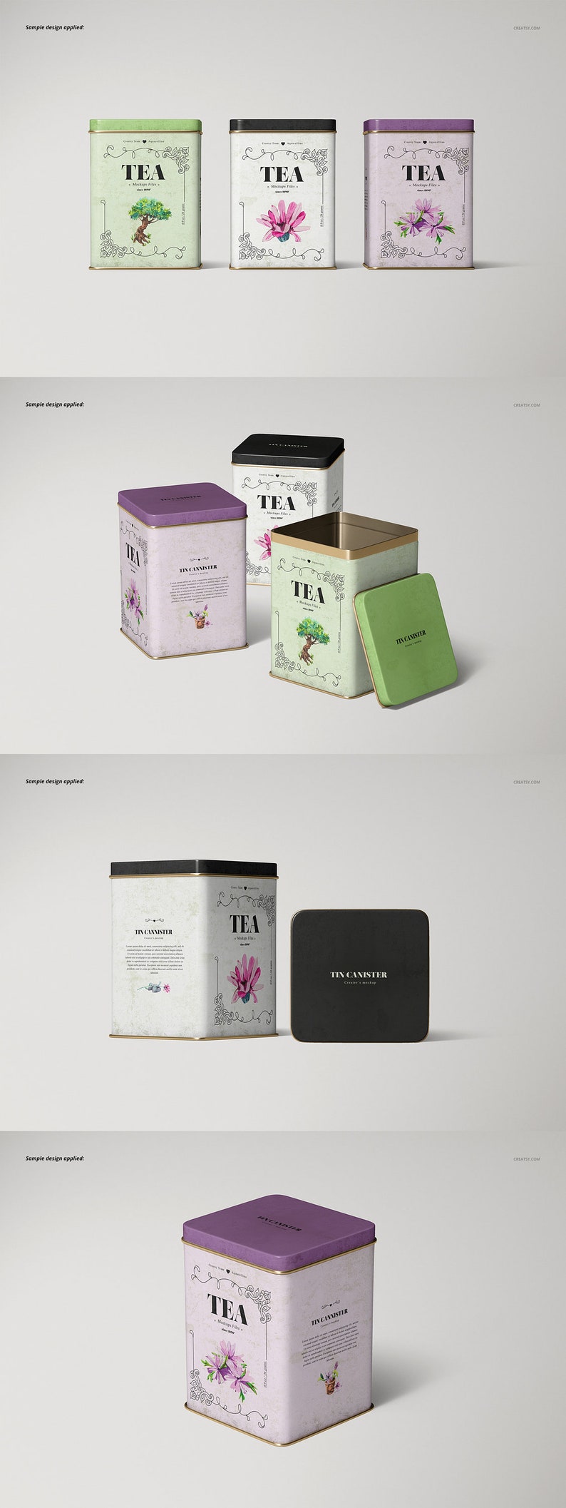 Download Tin Canister Mockup Set Tea Metal Box Mockup Tin Temaplte | Etsy