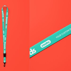 Polyester Lanyard Mockup Set Neck Strap Breakaway Buckle Metal Clip Editable PSD Files image 11