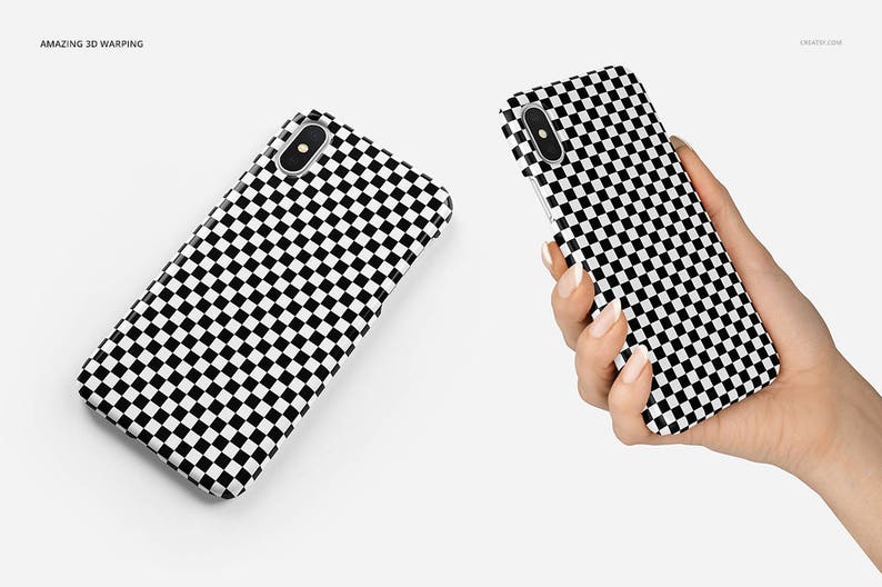 Download IPhone X Plastic Case Mockup Set Plastic Full Warp Case | Etsy