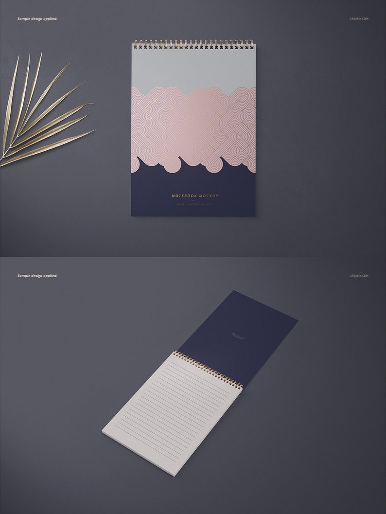 Download A4 Vertical Spiral Notebook Mockup Set square holes square ...