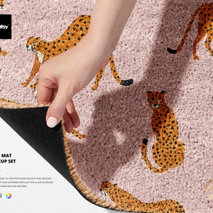 Natural Coir Door Mat Mockup Set