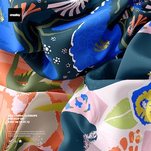 Silk Fabric Closeups Mockup Set