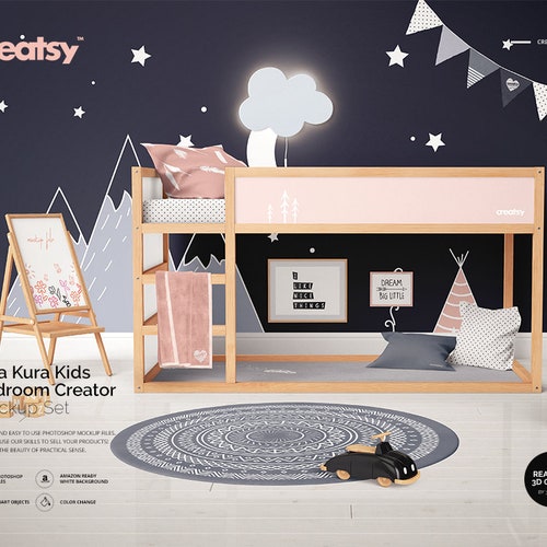 Ikea Kura Kids Bedroom Creator Mockup 