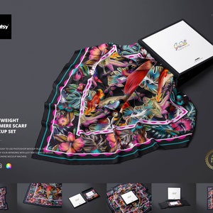 Leichter Kaschmirschal Mockup Set