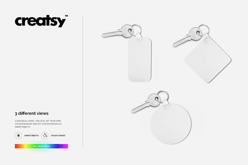 Download Key Chains Mockup Set Key Tag Template Square Rectangular ...