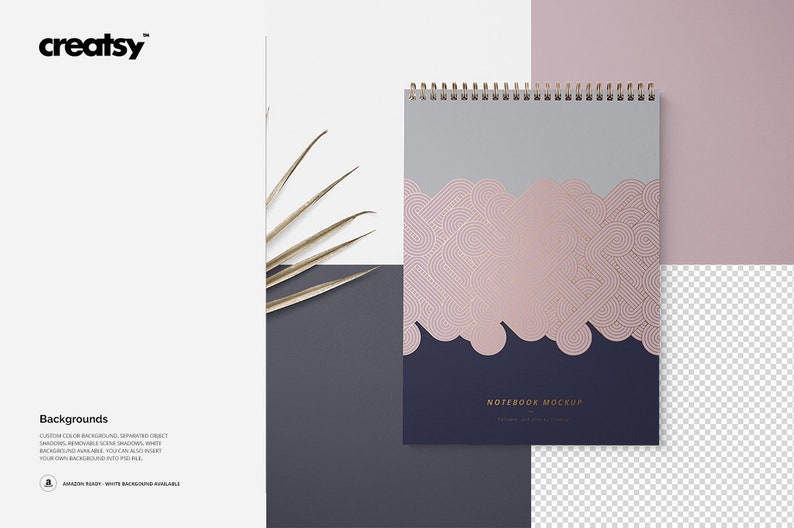 Download A4 Vertical Spiral Notebook Mockup Set square holes square | Etsy