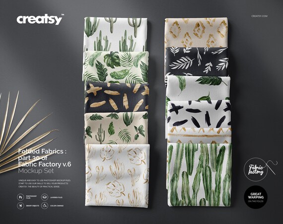 Download Folded Fabrics Mockup Part 30 Of Fabric Factory V 6 Etsy