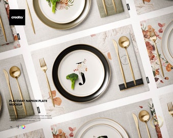 Placemat and Napkin Mockup
