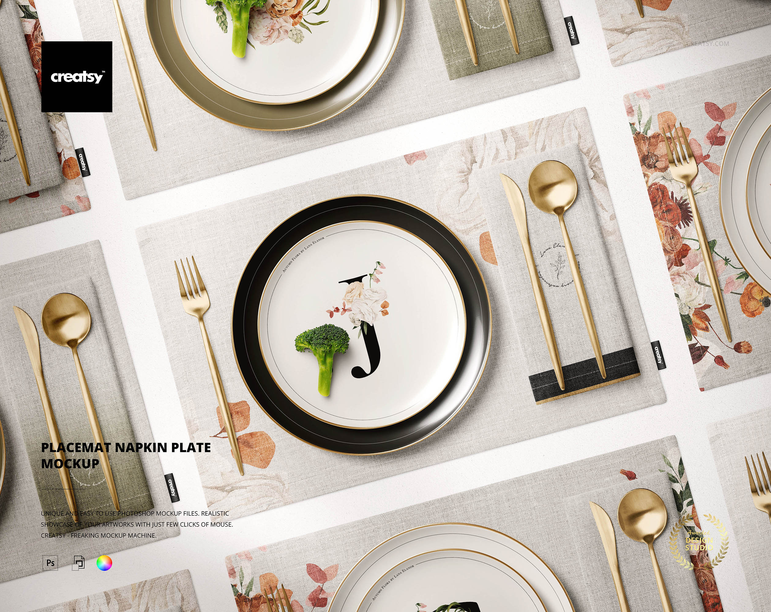 Download Placemat And Napkin Mockup Napkin Wrap Mockup Napkin Etsy