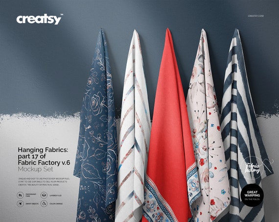 Download Hanging Fabrics Mockup Part 17 Of Fabric Factory V 6 Etsy