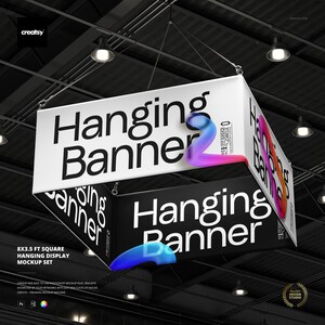 8x3.5 Ft Square Hanging Display Mockup Set