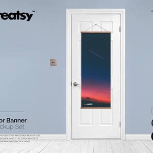 Door Banner Mockup Set, Door Banner Template