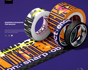 Vierfach Packband Mockup